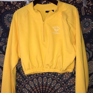 YELLOW VINTAGE LOOKING QUATER-ZIP JACKET